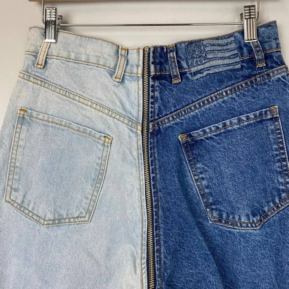 Revice Denim Yin Yang Two-Tone High Waisted Zipper Jeans In Tokyo Wash Size 28 - Picture 8 of 11